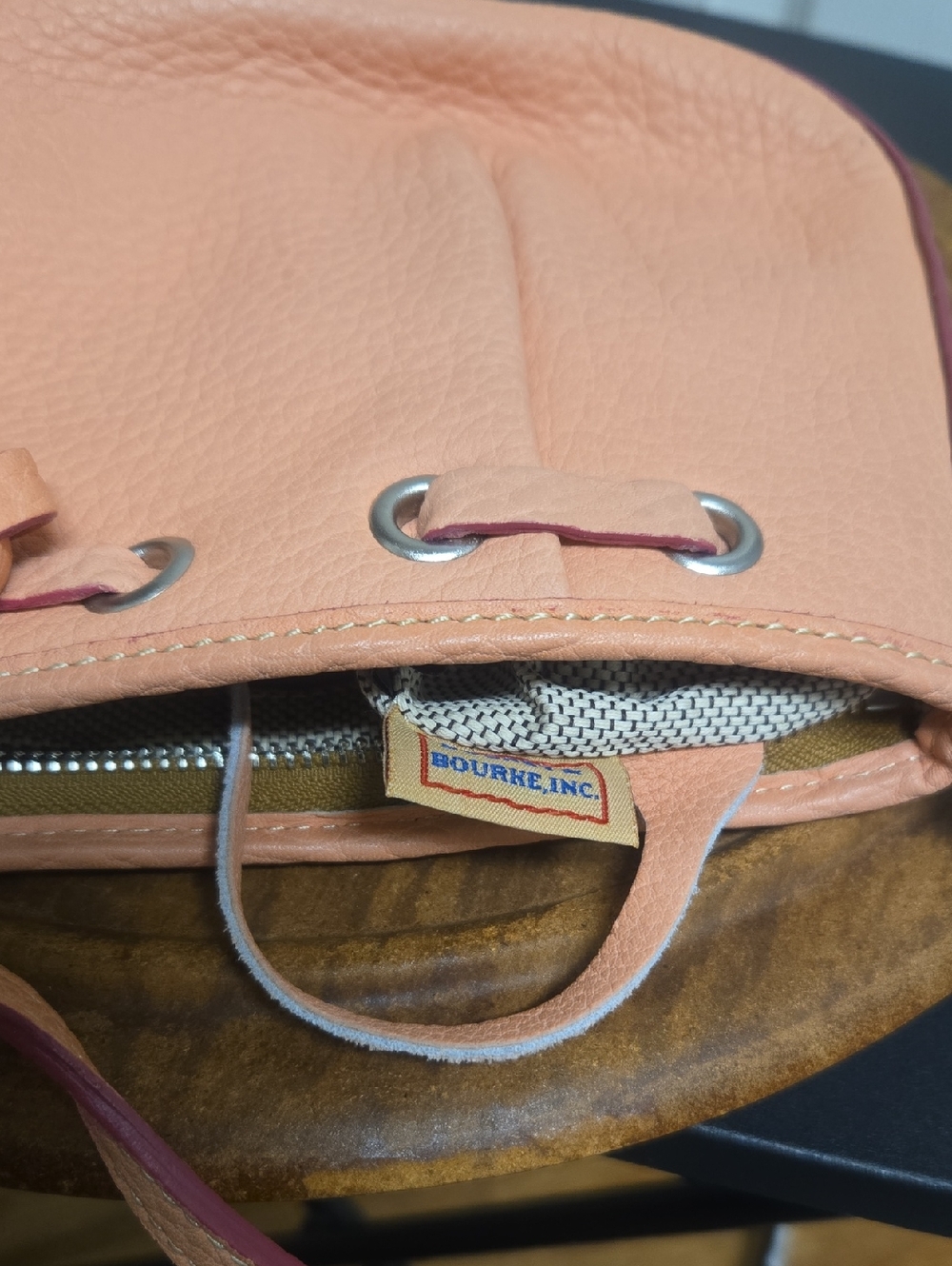 D&B Peach Leather Shoulder Bag - Women - Picture 7 of 8